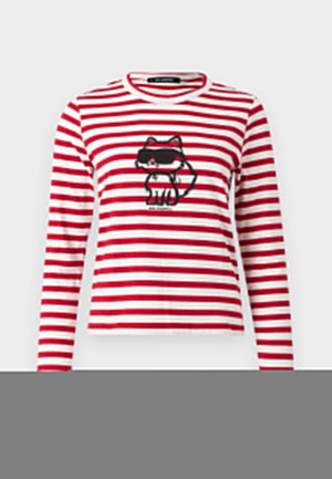 KARL LAGERFELD IKON PRINT STRIPE - Majica z dolgimi rokavi - scarlet sage/cream stripe