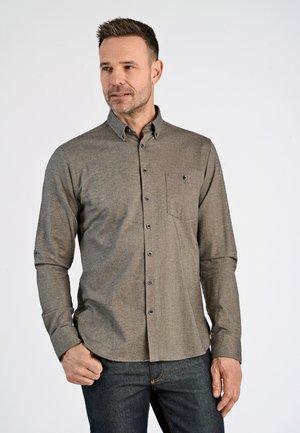 Jack's Sportswear MÉLANGE BRUSHED  - Overhemd - mid brown mel