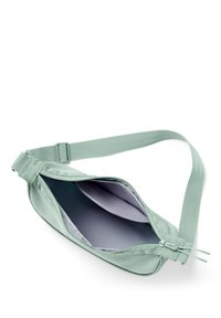 Menta zöld szövet keresztpántos táska cipzárral, állítható pánttal és sima belső béléssel. Lekerekített forma minimalista dizájnnal.