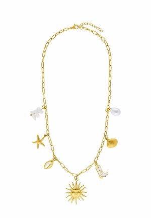 Lucardi, STATEMENT - Ketting - gold-coloured white synthetic stone