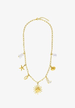 Lucardi, STATEMENT - Ketting - gold-coloured white synthetic stone
