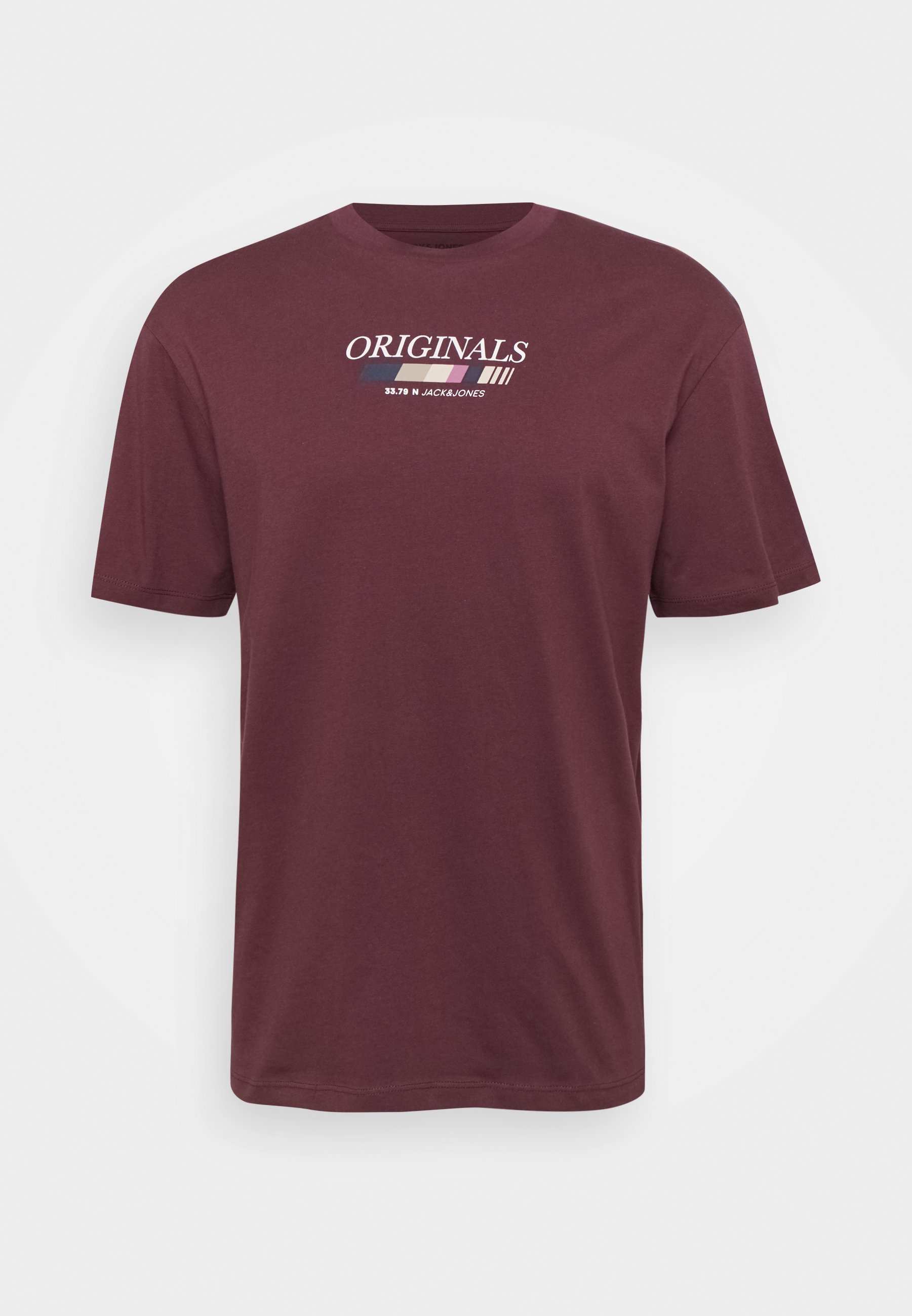 Jack & Jones JORCLAY TEE CREW NECK - T-shirt imprimé - catawba grape/bordeaux