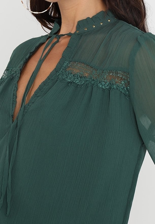 Jupe Verte Brodée River Island UK 14 - Occasion Très Bon état - Style A-line Mini