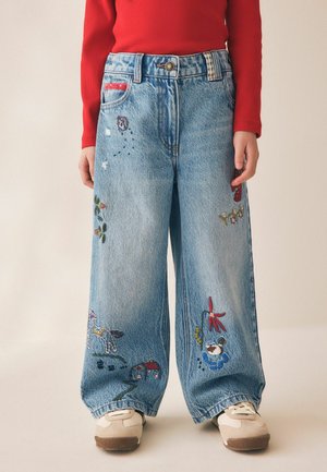Next, REGULAR FIT - EMBROIDERED WIDE LEG JEANS - Vaqueros a campana - pretty