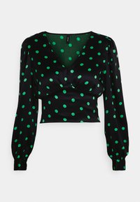 Vero Moda Petite VMESSI CROPPED - Blusa - black/catya