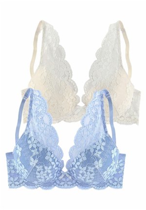 PETITE FLEUR BY LASCANA 2 PACK - Triangel BH - light blue/off white
