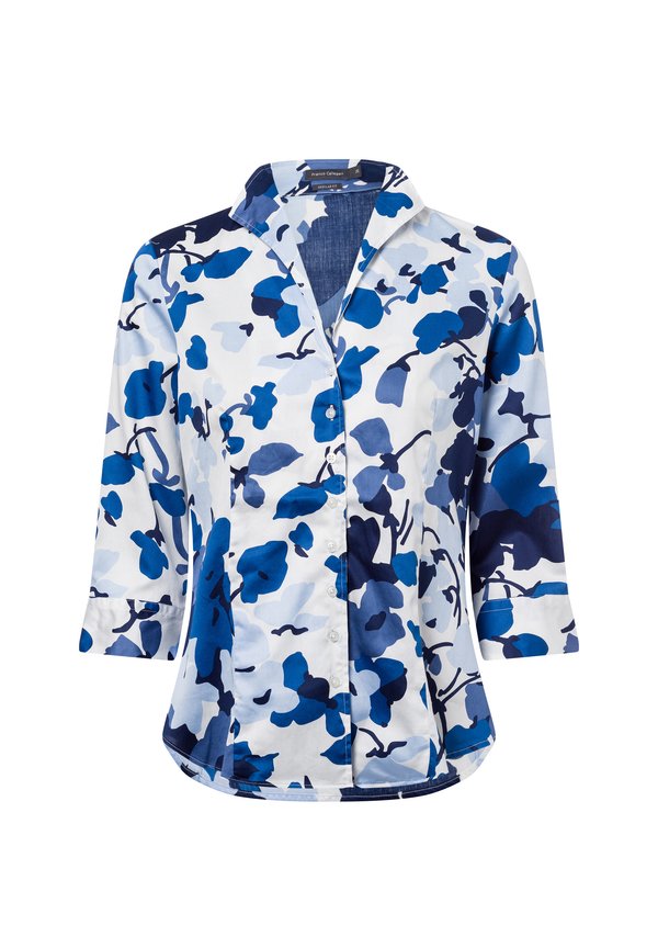 Hemdbluse - marine weiß