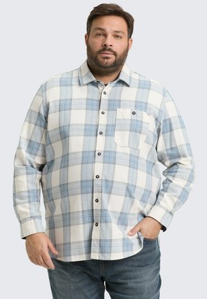 PLUS SIZE - MIT KAROMUSTER - Overhemd - white/light blue check