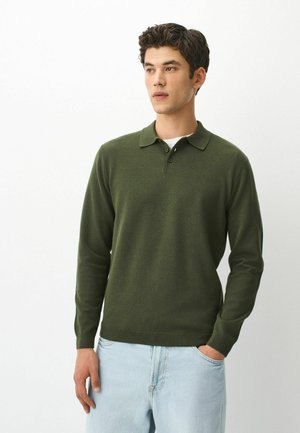 Next, REGULAR FIT - ESSENTIAL KNITTED POLO SHIRT - Jumper - olive green