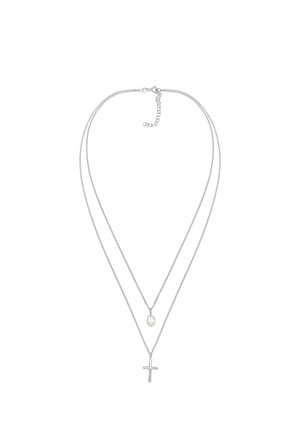 LAYER LOOK CROSS - Necklace - silberfarben