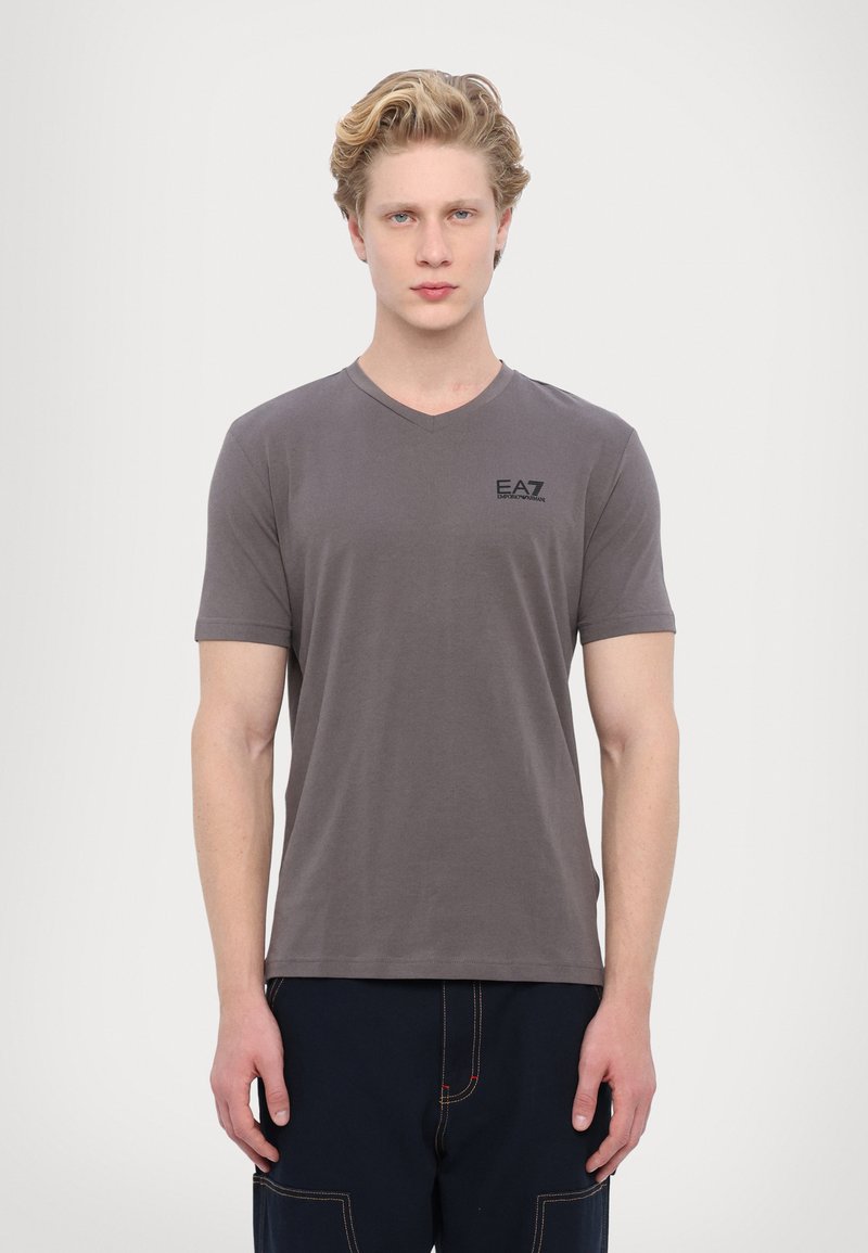 EA7 Emporio Armani Jednoduché tričko - volcanic glass