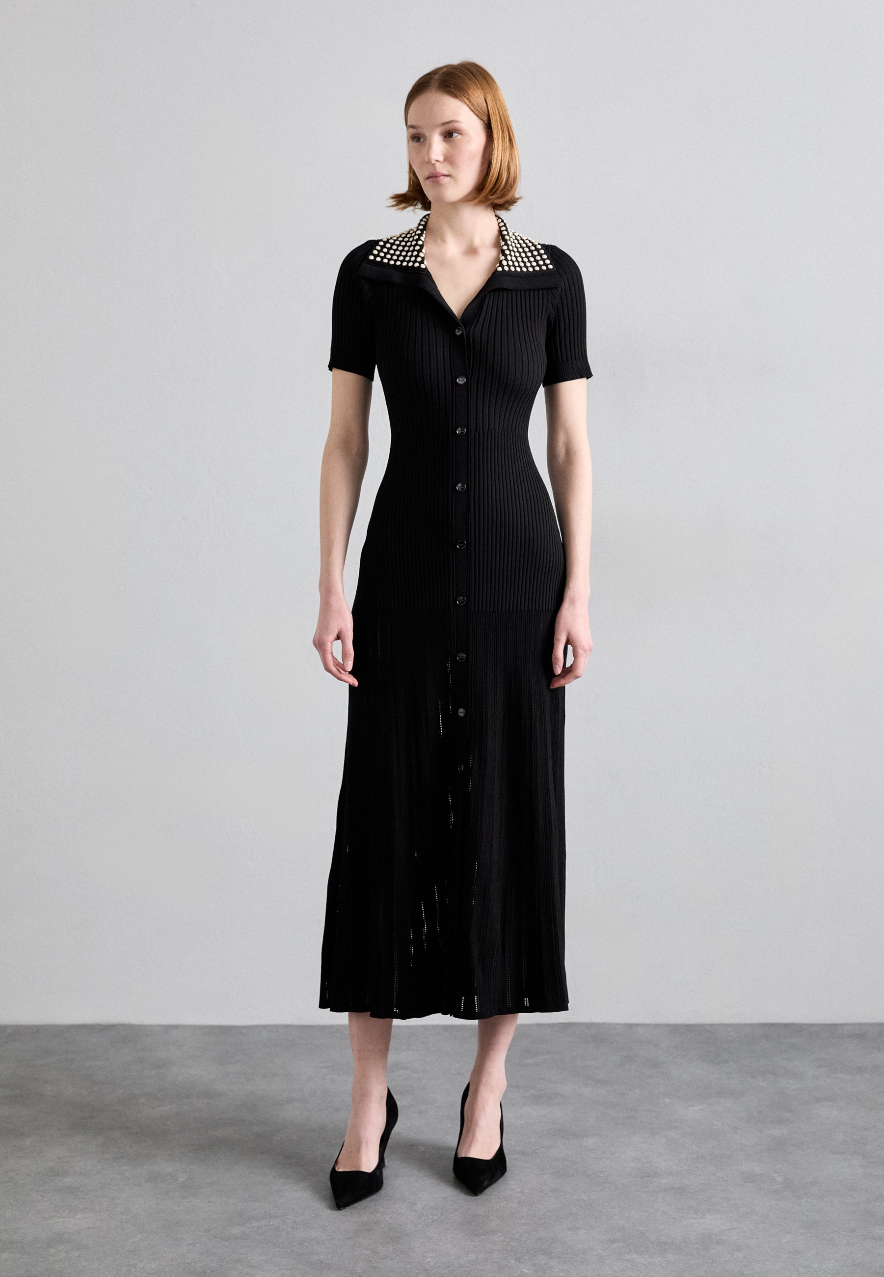 sandro ROBE LONGUE CROCHET - Maxi dress - noir/black - Zalando