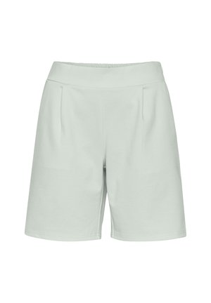 Svijetlozelene kratke hlače od mekog materijala, sa širokim elastičnim pojasom i dva prednja nabora za dodatni detalj.