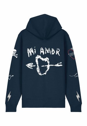 MI AMOR TATTOO EMBROIDERY OVERSIZED - Sweater - dark blue