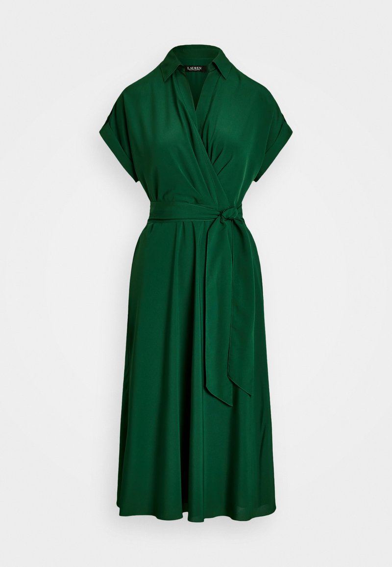 Lauren Ralph Lauren BELTED CREPE DRESS - Day dress - deep emerald/dark green  - Zalando.ie