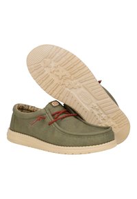 HEYDUDE Wally Waxed Canvas - Slip-On Schuhe - Scarpe da barca - olive