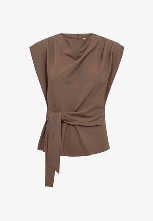 Co'couture, FALCONCC PLEAT TOP - Bluza - walnut