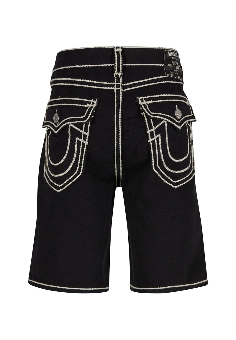 True Religion BOBBY FLAP ROPE STITCH - Denim shorts - black - Zalando