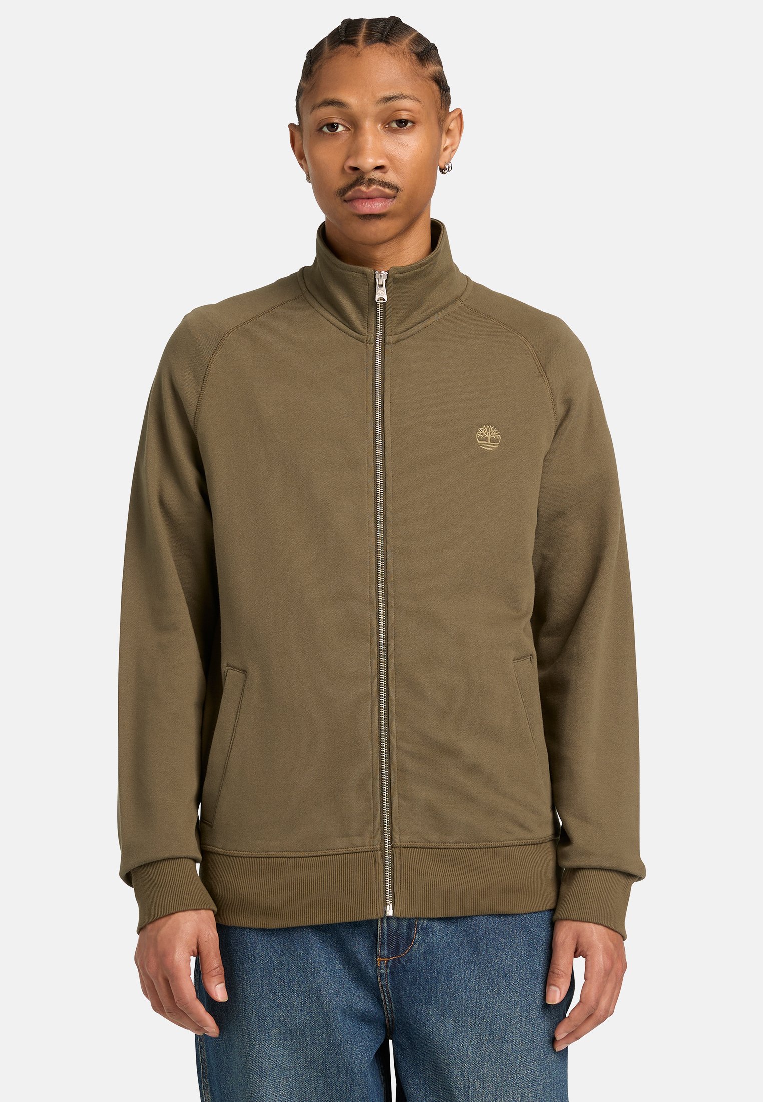 Timberland Zip-up sweatshirt - dark green/mottled green - Zalando.ie
