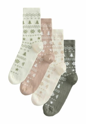 ANKLE 4 PACK   - Calze - neutral fairisle pattern