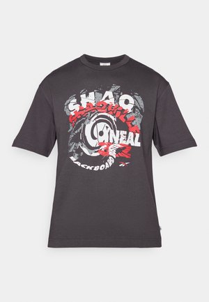 Reebok SHAQ SPIRAL TEE - Print T-shirt - washed black