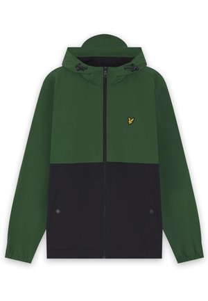Lyle & Scott, COLOUR BLOCK ZIP THROUGH HOODED JACKET - Lichte jas - clover green/jet black