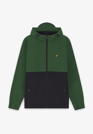 Lyle & Scott, COLOUR BLOCK ZIP THROUGH HOODED JACKET - Lichte jas - clover green/jet black