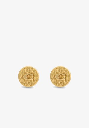 COACH, COACH SIGNATURE C TEXTURED COIN STUD EARRINGS - Øreringe - gold-coloured