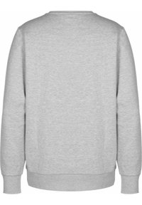 Sudadera gris con un diseño simple, que cuenta con mangas largas, cuello redondo y un dobladillo acanalado. Fabricada en un material suave y texturizado.