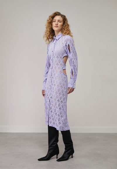 ROKH SLEEVE CUT OUT DETAILED LONG DRESS - Φόρεμα-πουλόβερ - lavender