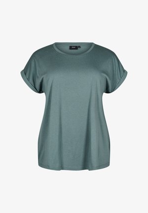 Zizzi KURZÄRMLIGES - T-paita - balsam green