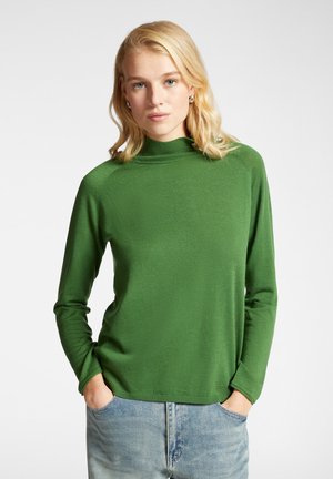 CON BOTTONI GEMELLI AL COLLO - Maglione - verde