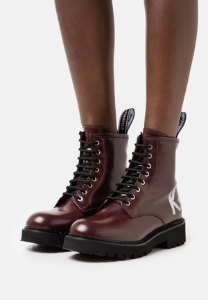 TROUPE BRUSH LOGO BOOT HI - Schnürstiefelette - wine