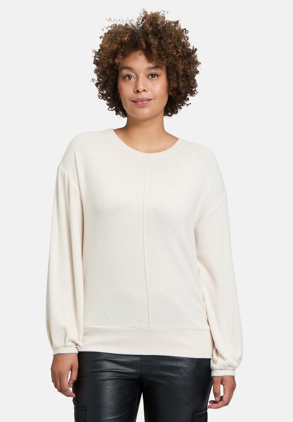 LANGARM- MIT RUNDHALSAUSSCHNITT - Strickpullover - nature melange