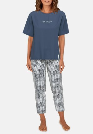 SET - Pyjama - blau dunkel allover