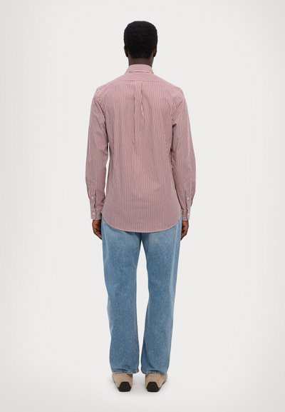 Polo Ralph Lauren SLIM FIT STRIPED STRETCH POPLIN SHIRT - Overhemd - wine/white