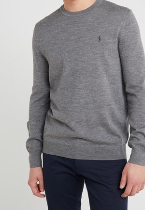 Stickad tröja - mottled light grey