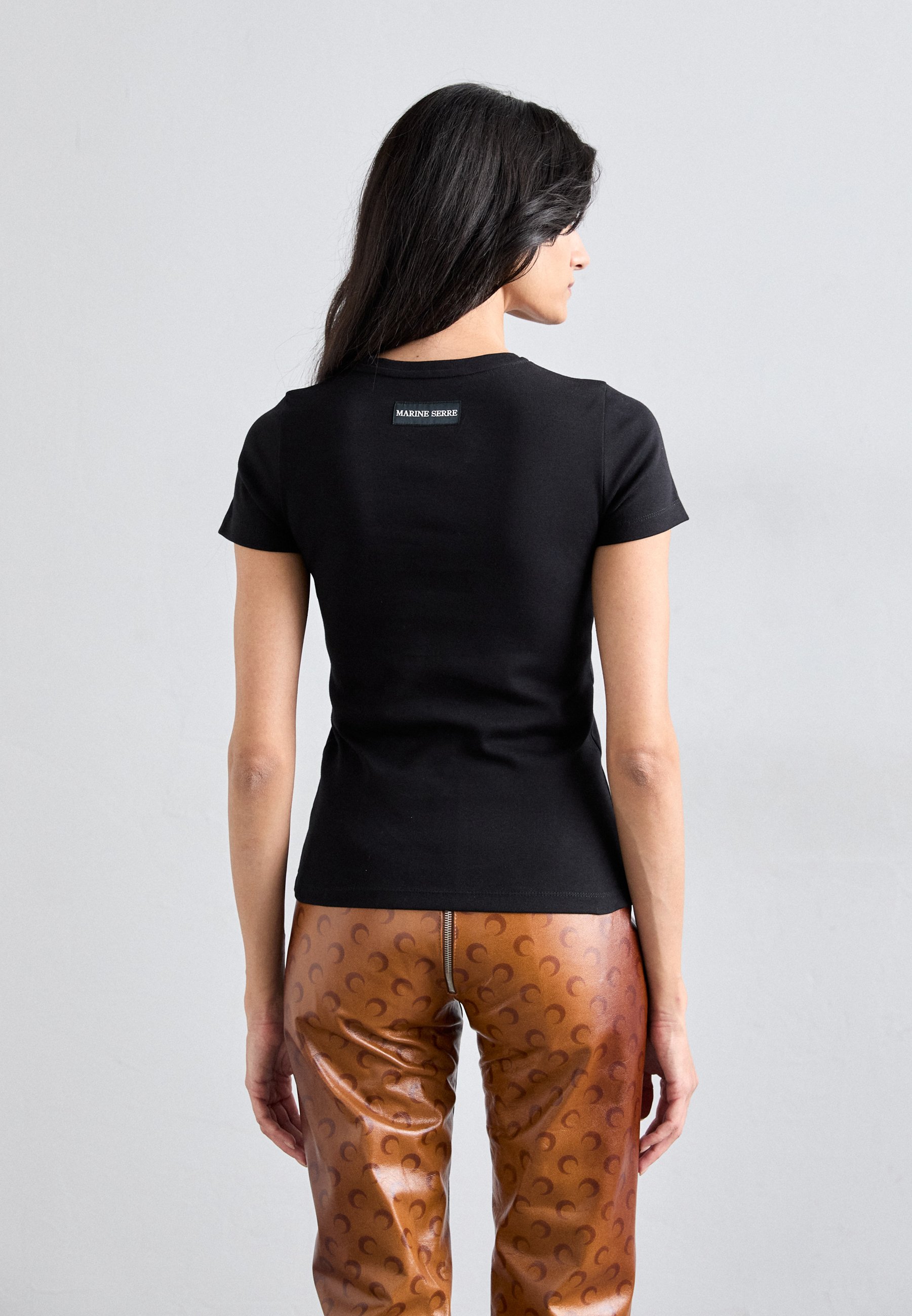 MARINE SERRE MOON LOGO BABY FIT - Basic T-shirt - black - Zalando