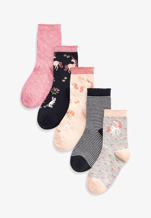 5 PACK RICH UNICORN - Socks - pink navy blue