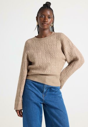 PATTERN - Striktrøje - light dusty brown