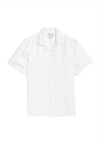 HERRINGBONE CUBAN COLLAR - Overhemd - white