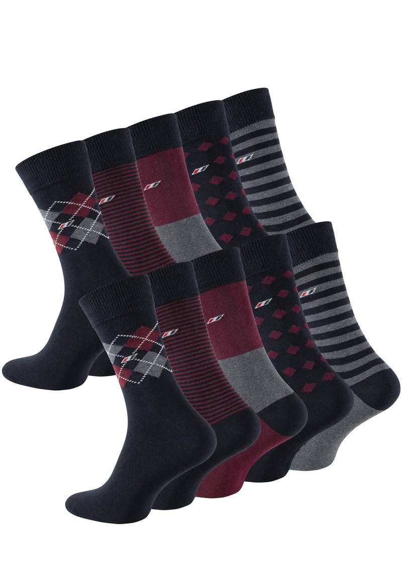 Cotton Prime PACK OF 10 PAAR - Calze - black/grey/red