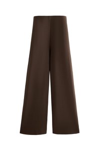 SOFT-TOUCH WIDE LEG SIDE-PLEATED - Nadrágok - dark brown