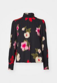 FLORAL MOCK NECK BLOUSE - Langarmshirt - black