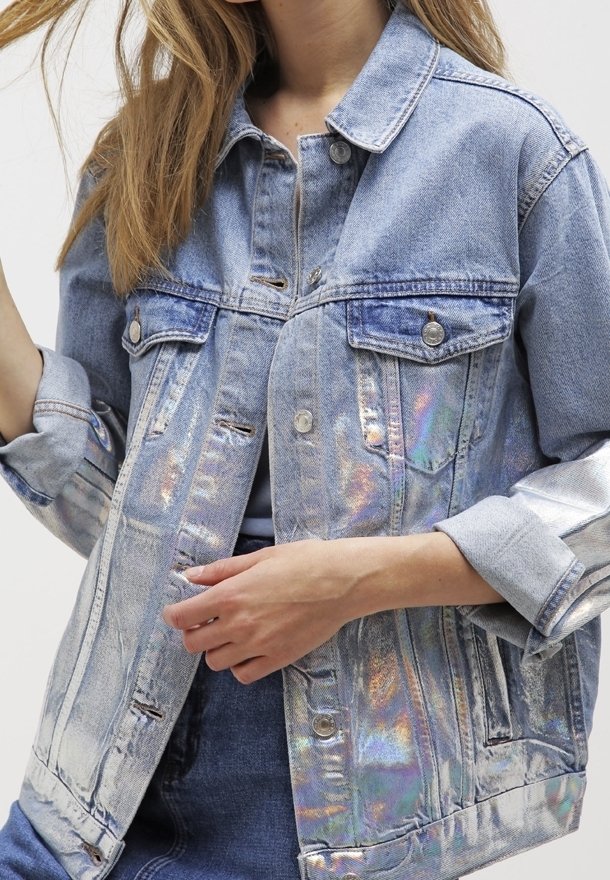 Veste En Jean Oversize Topshop Taille 12 - Neuve Avec étiquettes, Délavée Bleue
