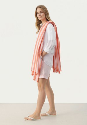 Scarf - mandarin red stripe