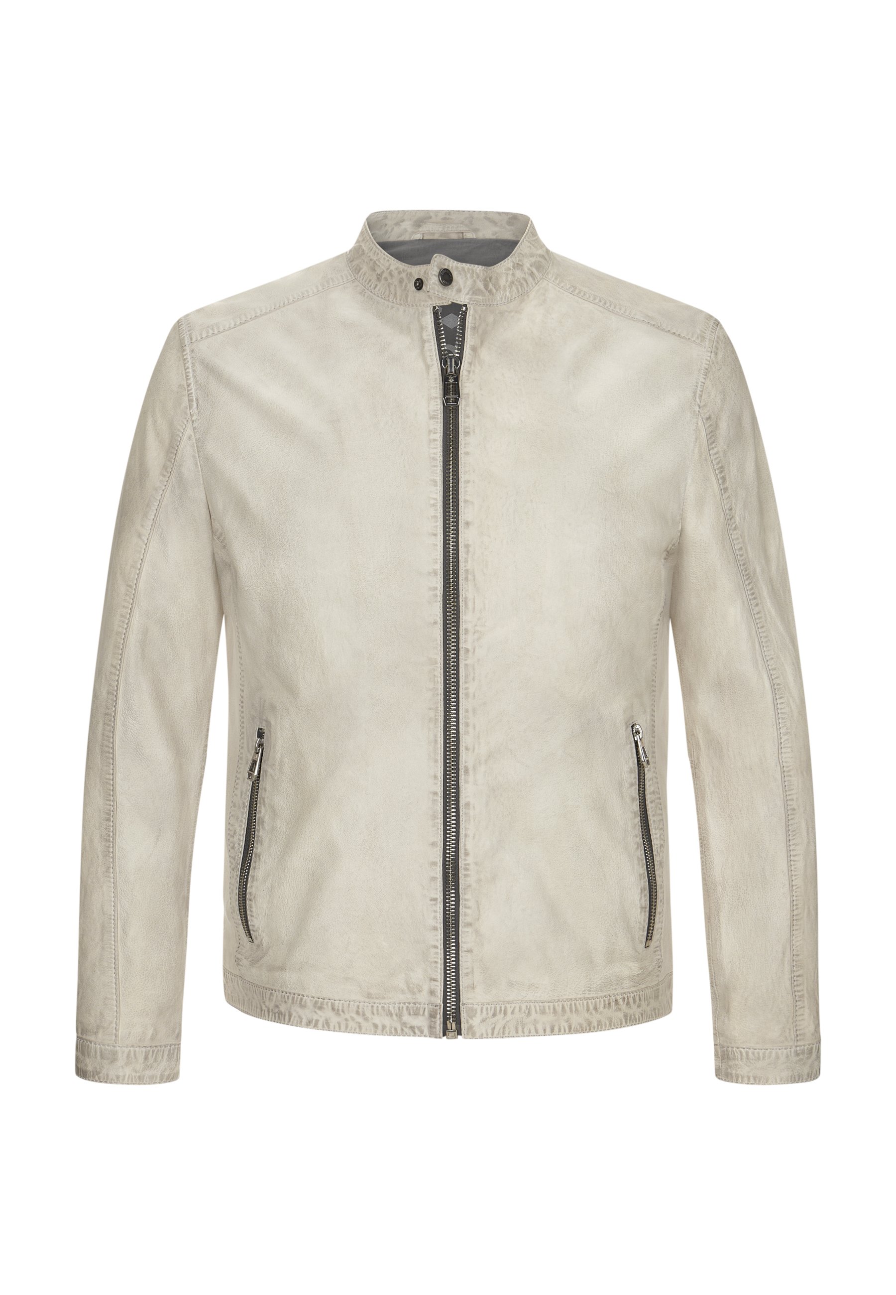 Weisse Lederjacke Herren Milestone MSLACONA Lederjacke Wollweiß