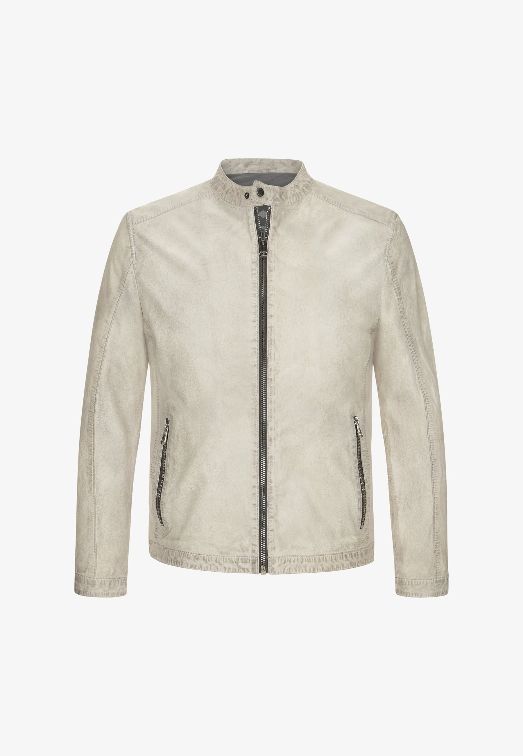 Weisse Lederjacke Herren Milestone MSLACONA Lederjacke Wollweiß