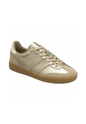 Baskets beige clair avec un dessus en synthétique lisse, des accents en cuir ton sur ton, une semelle rembourrée et des lacets plats avec un branding subtil.