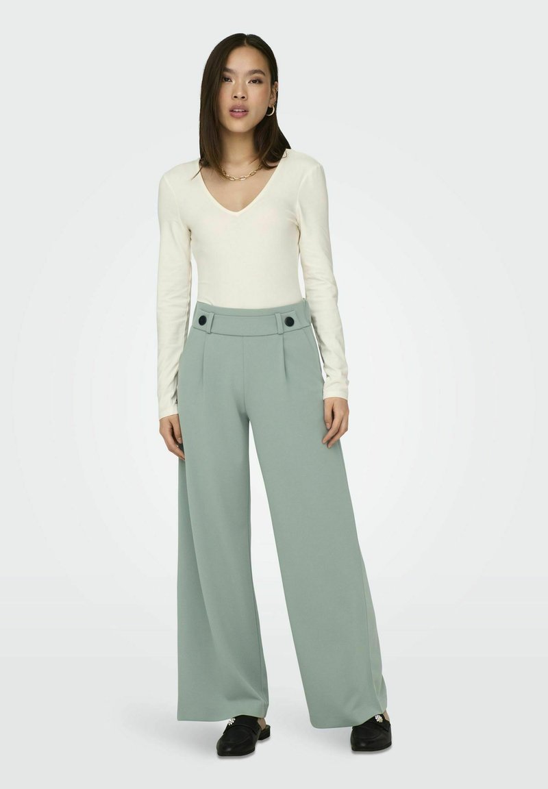 JDY Pantaloni Donna A Vita Alta Modello Paperbag: Comodi In Tessuto Con Vita Elastica E Cintura Inclusa. - 5